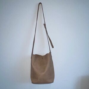 ABLE Leather Bucket Bag Tan Crossbody Shoulder Purse
